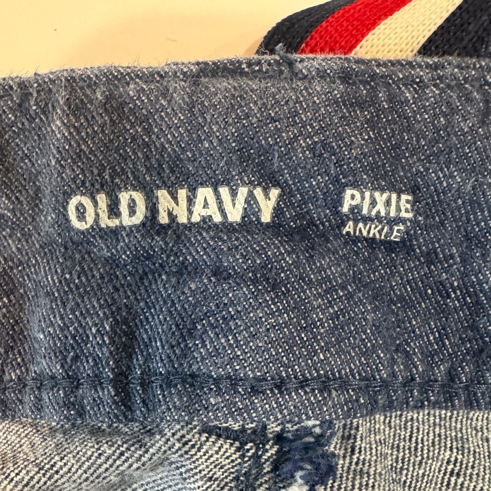 Pixie Ankle Pants Size 10 Blue Side Stripe Slim Stretch Work Athleisure Old Navy - Picture 5 of 6